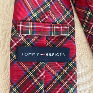 Red plaid Tommy Hilfiger tie